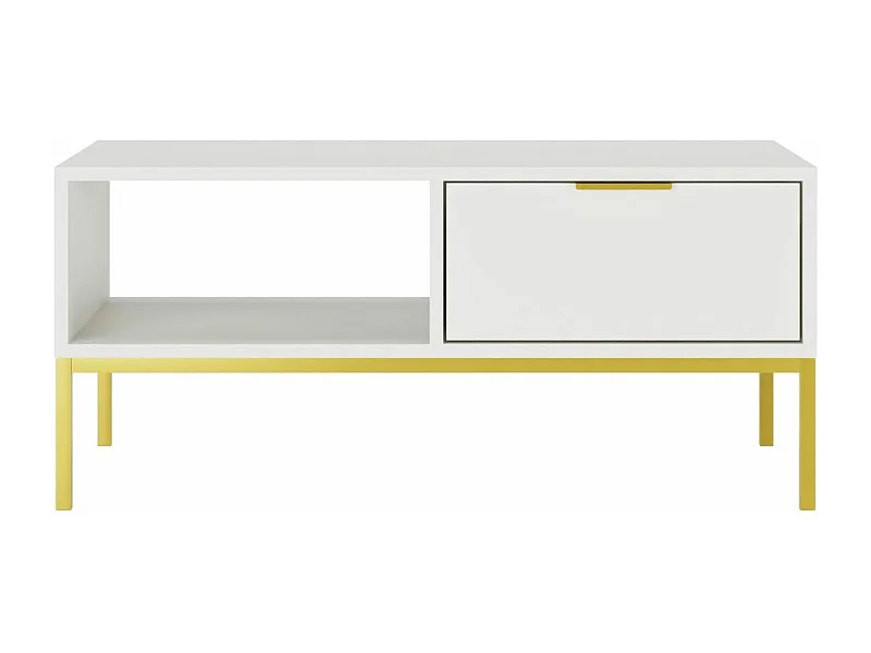 Stolik kawowy AUSTIN 100x60 biały/złoty