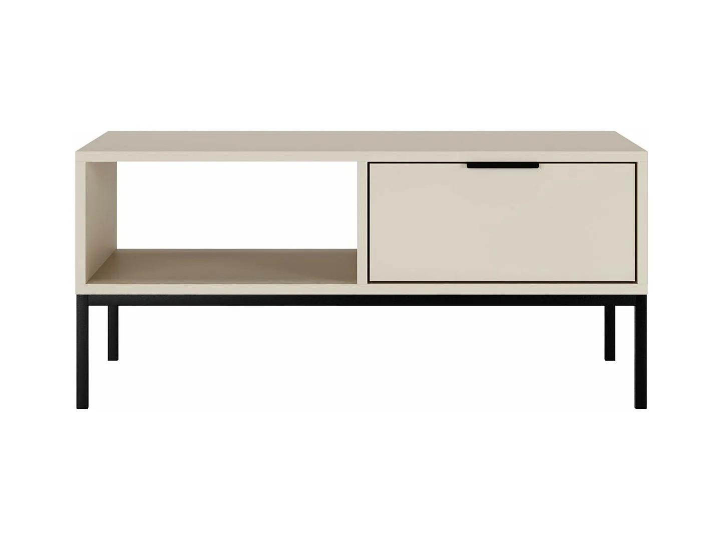 Moderne salontafel Kristina-Kleur Beige en zwart-Breedte 80cm