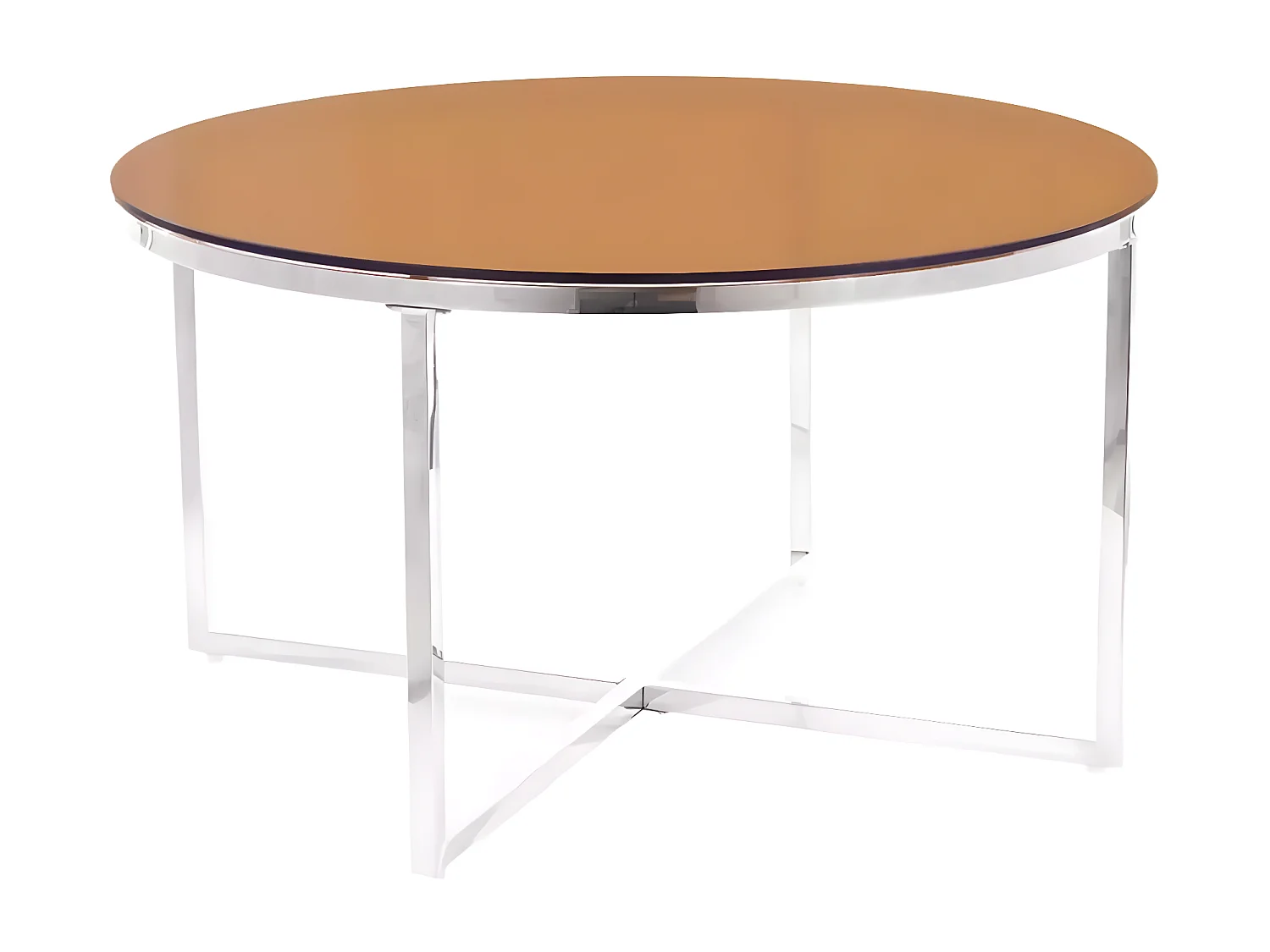 Table Basse Crystal/Verre/Marron&Argent