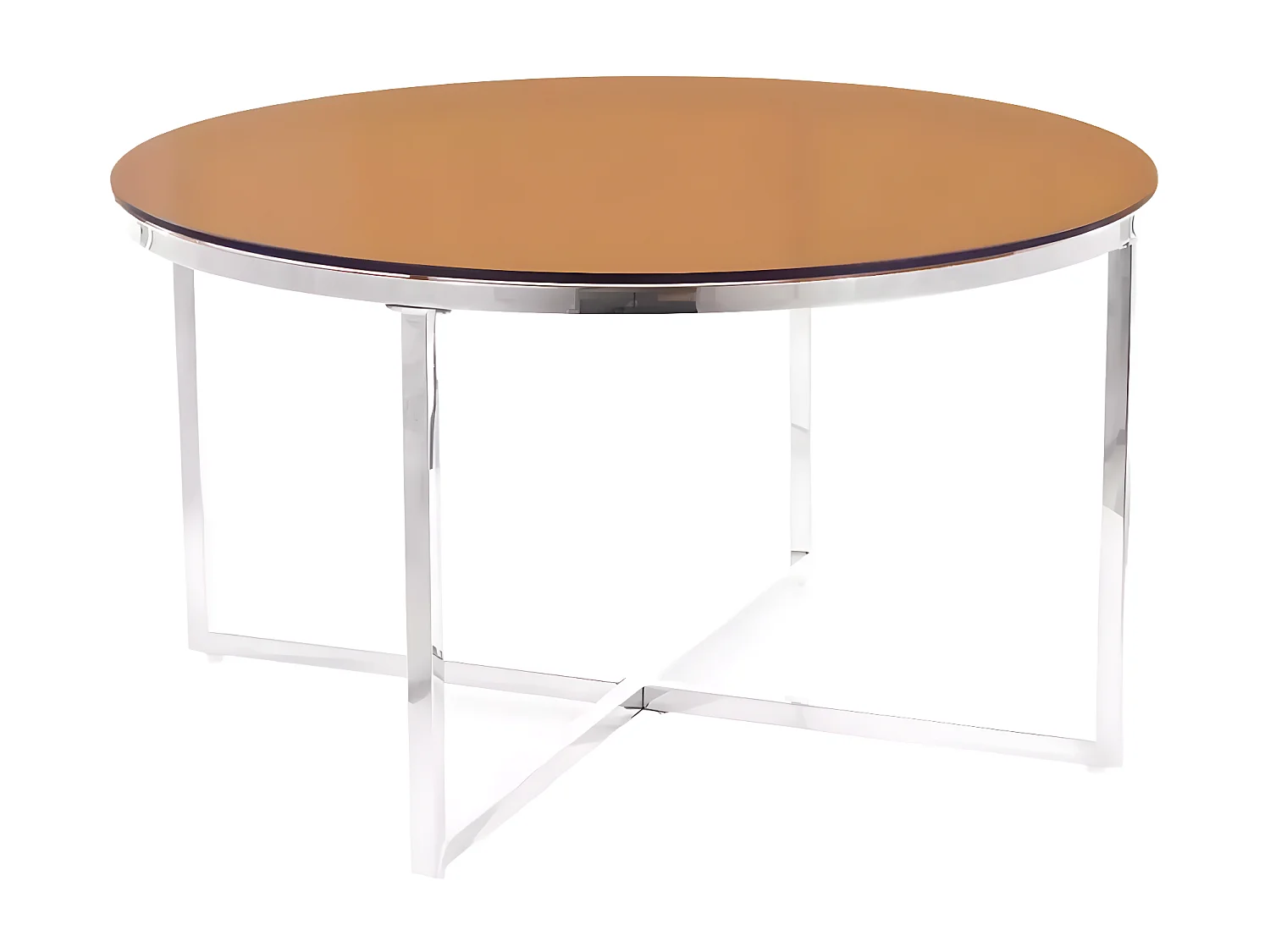 Couchtisch Escada/Glas/Braun&Silber