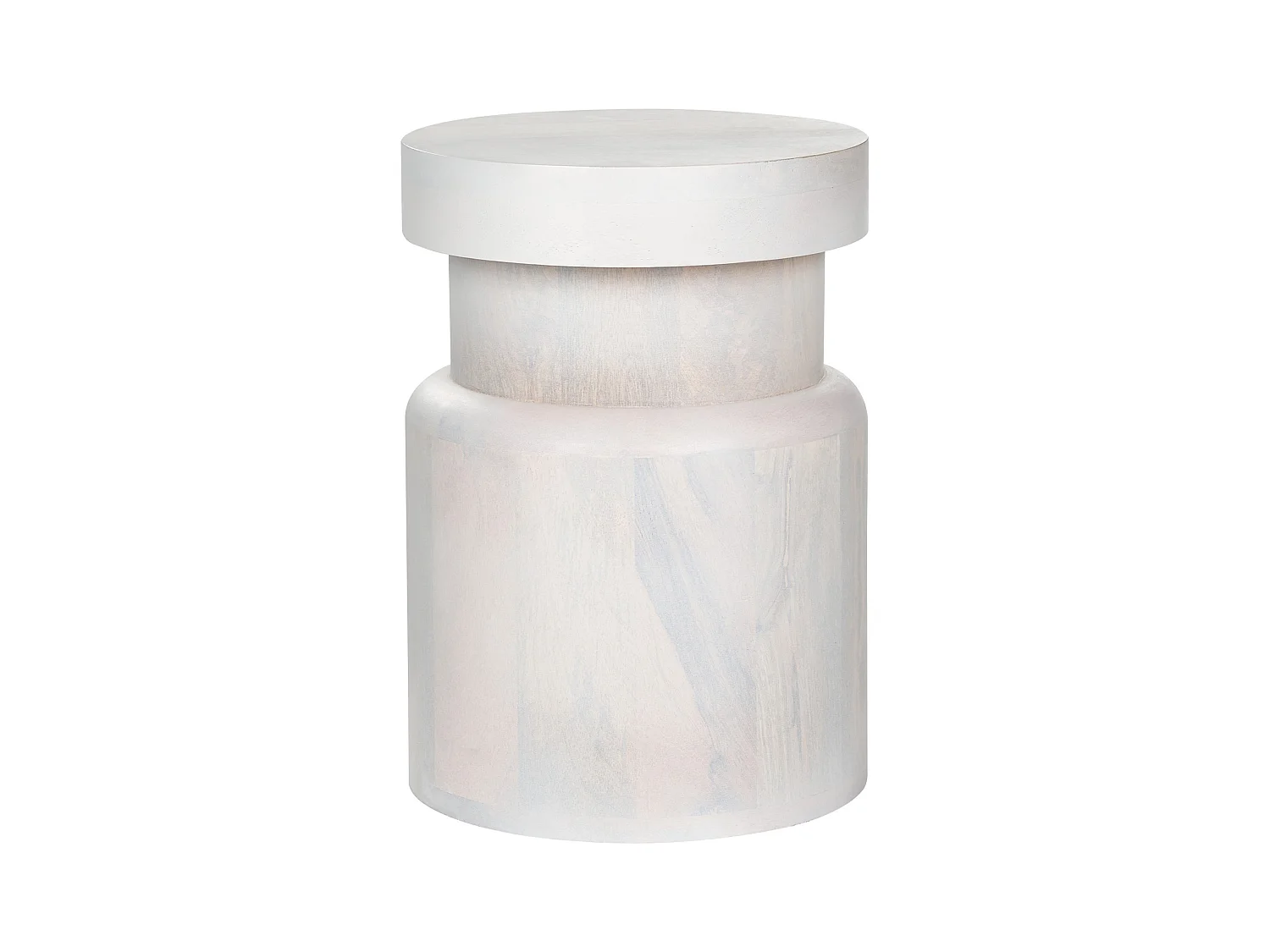Table d'appoint en bois de manguier blanc cassé CARNABY