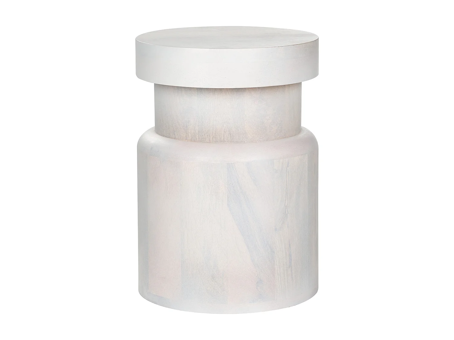 Table d'appoint en bois de manguier blanc cassé CARNABY