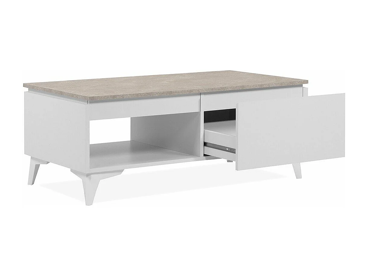 Table basse 1 tiroir 1 niche L100 cm - BERTRIX