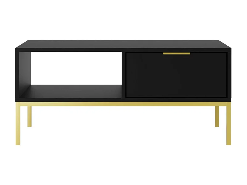 Table basse moderne Kristina-Couleur Noir-Largeur 100 cm