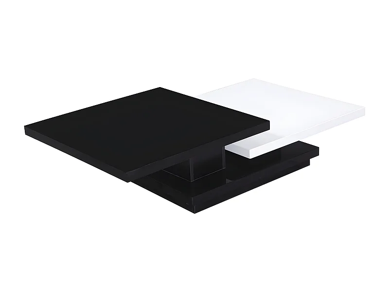 Mesa de centro de design "Zen" em preto e branco - 141,5 x 75 x 30 cm