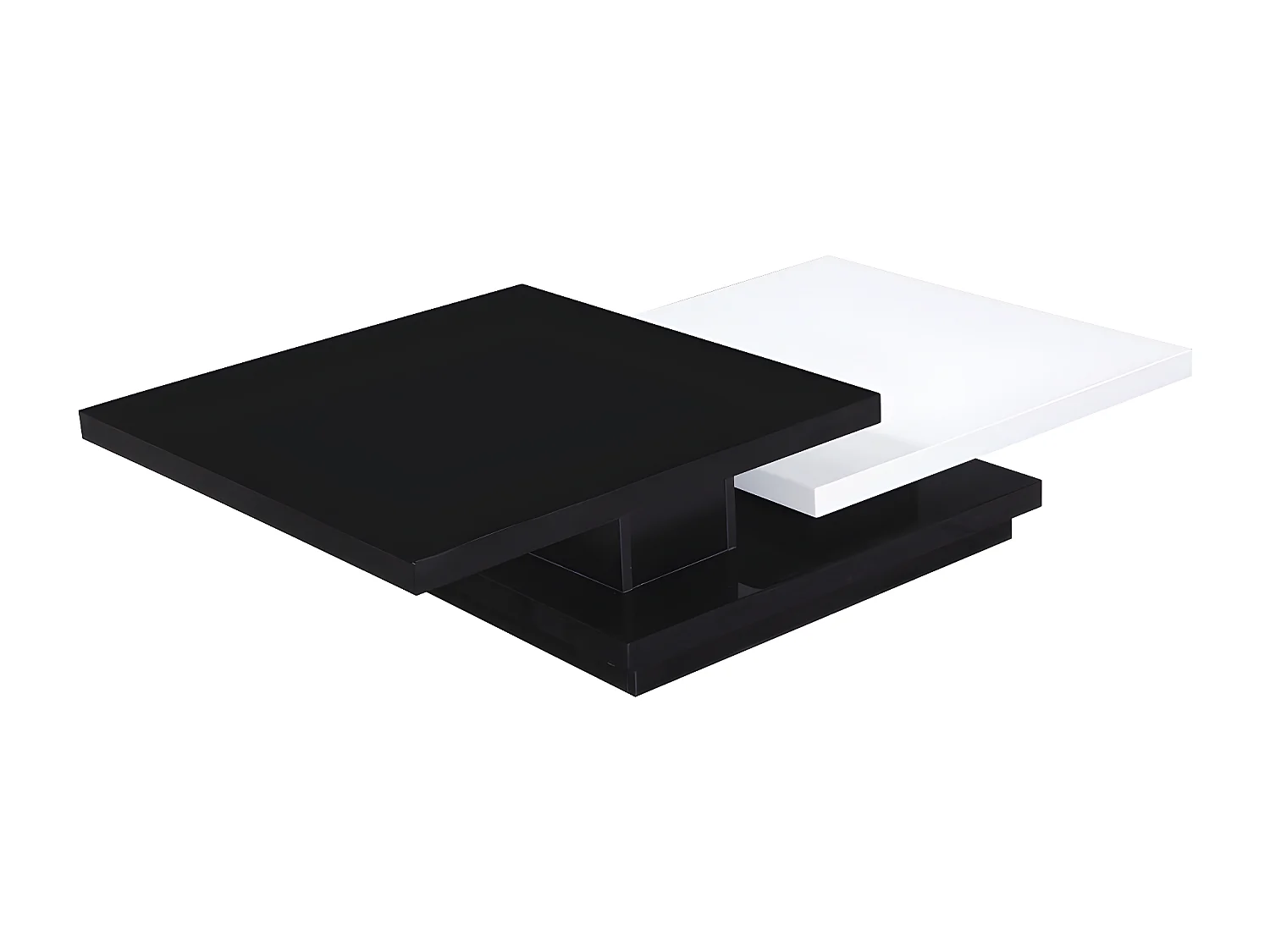 Mesa de centro de design "Zen" em preto e branco - 141,5 x 75 x 30 cm