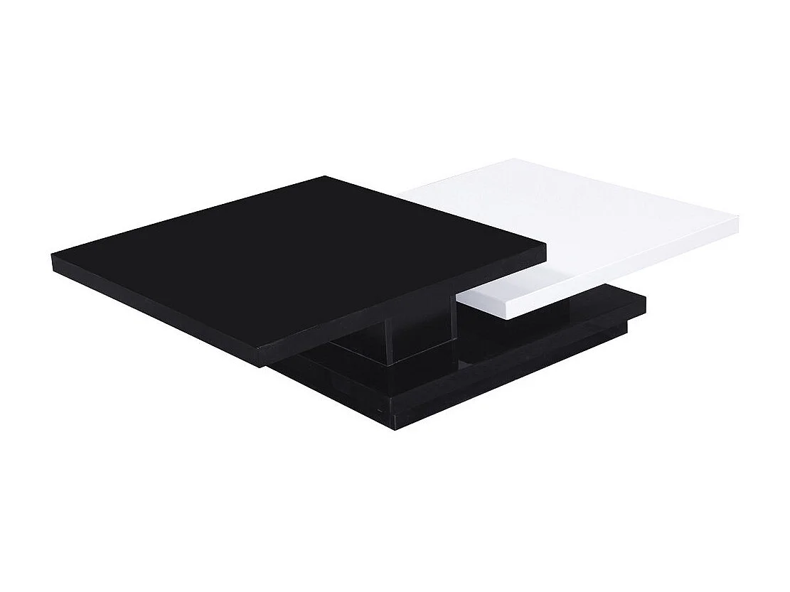 Mesa de centro "Zen" - 141,5 x 75 x 30 cm - Negro/Blanco