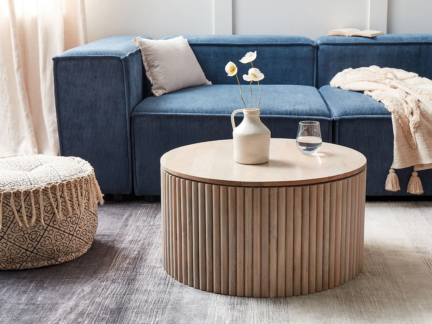 Table basse KIRKWOOD Bois de manguier Marron clair avec rangement