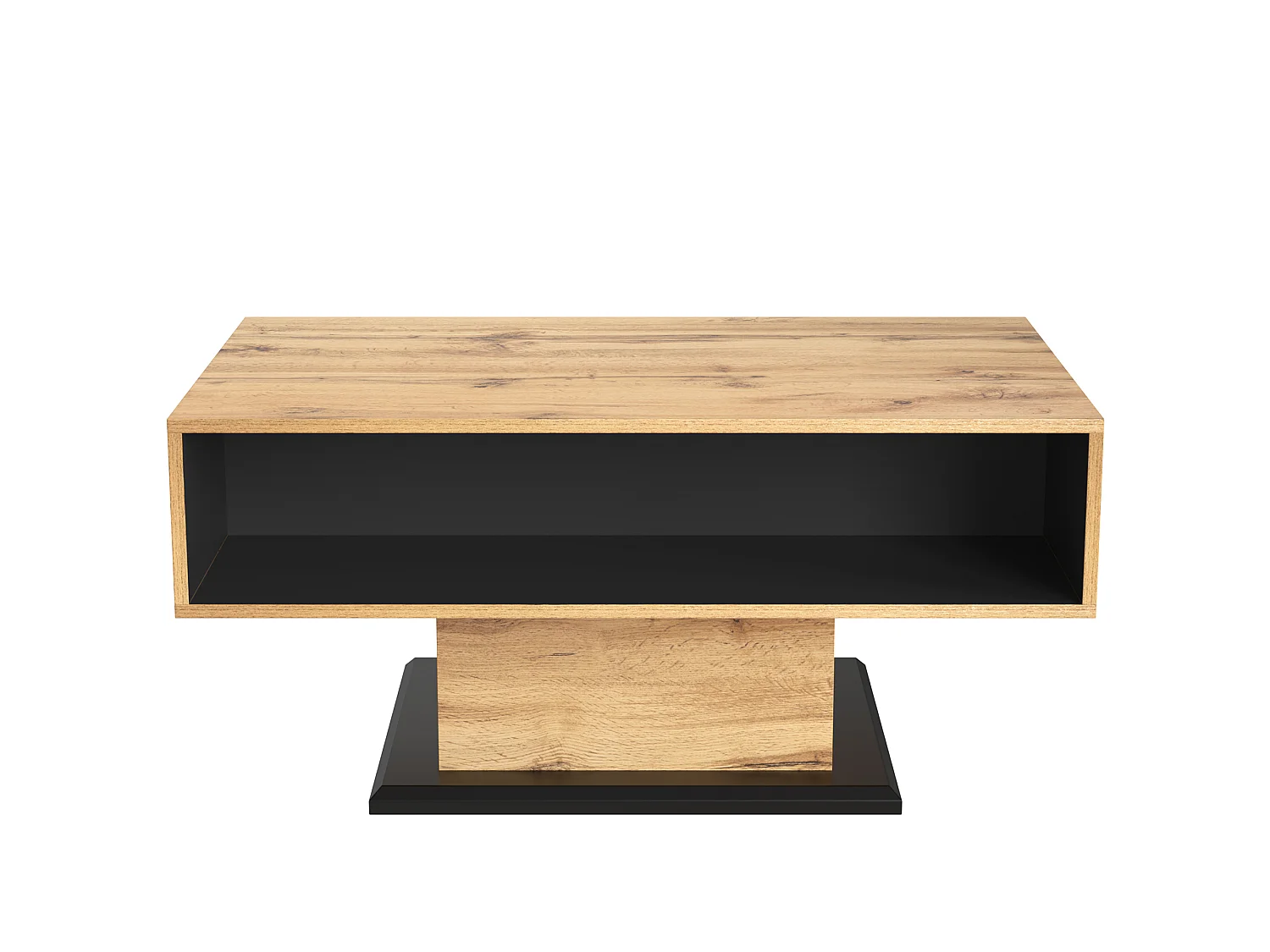 URBAN MEUBLE Table basse grain de bois avec rangement double face et tiroir 100x47x60 EINPHATH