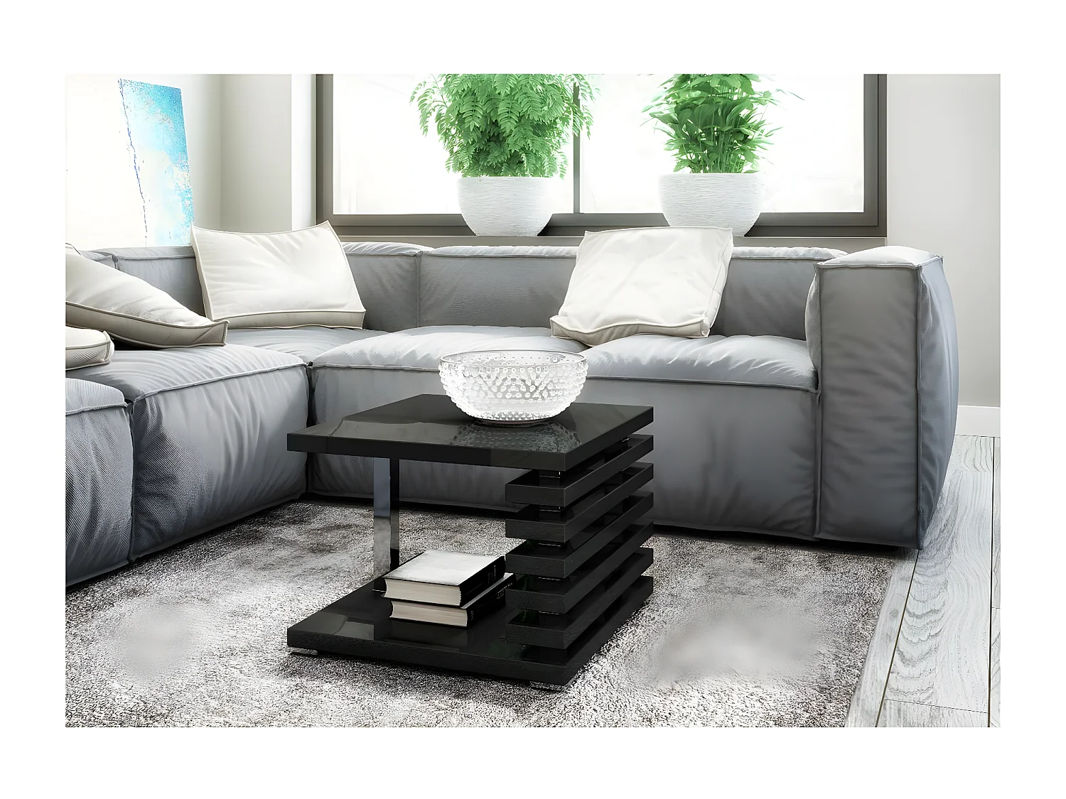 Kyoto +2 ława czarny połysk