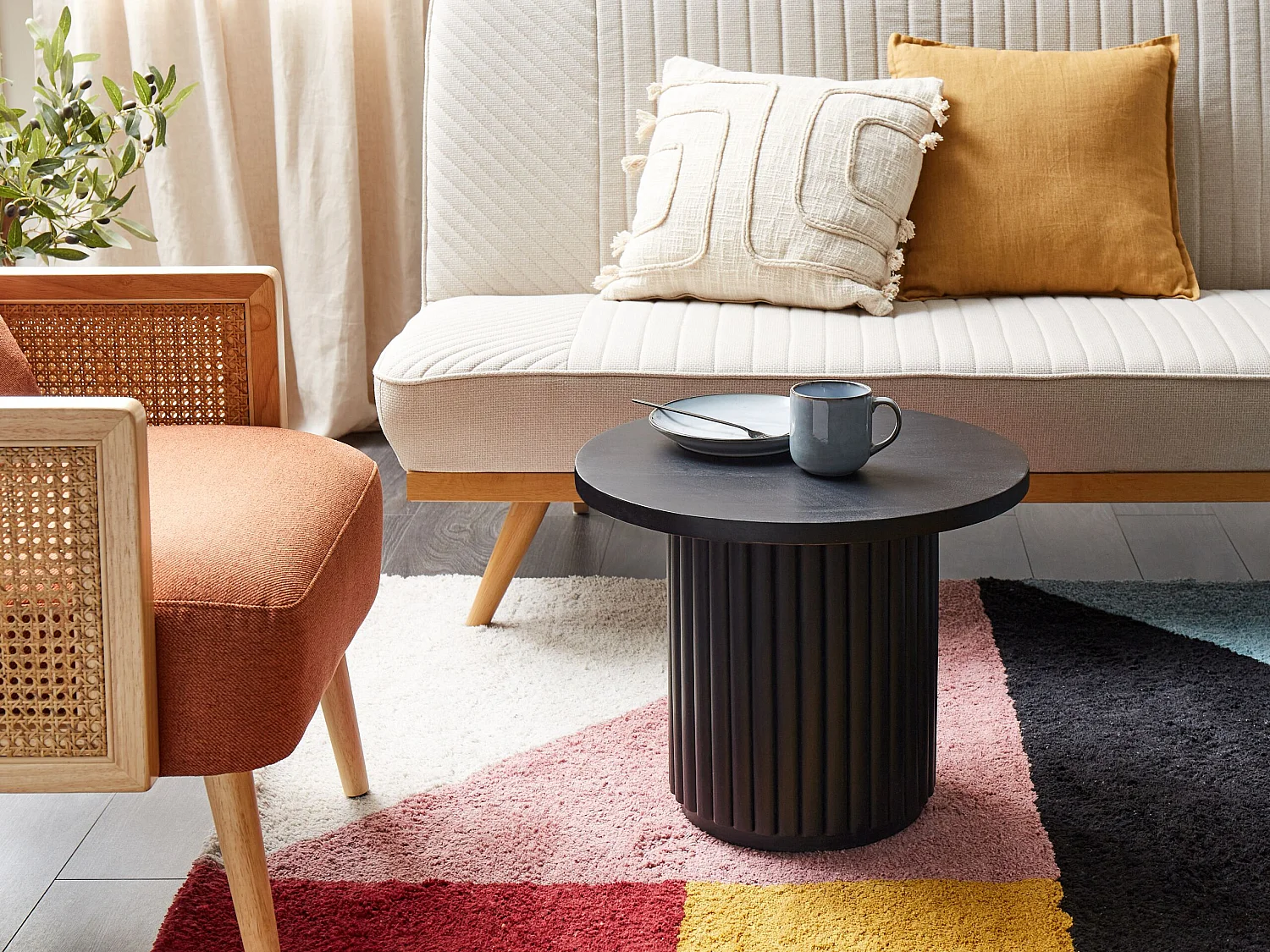 Salontafel LEMONT Mangohout Zwart