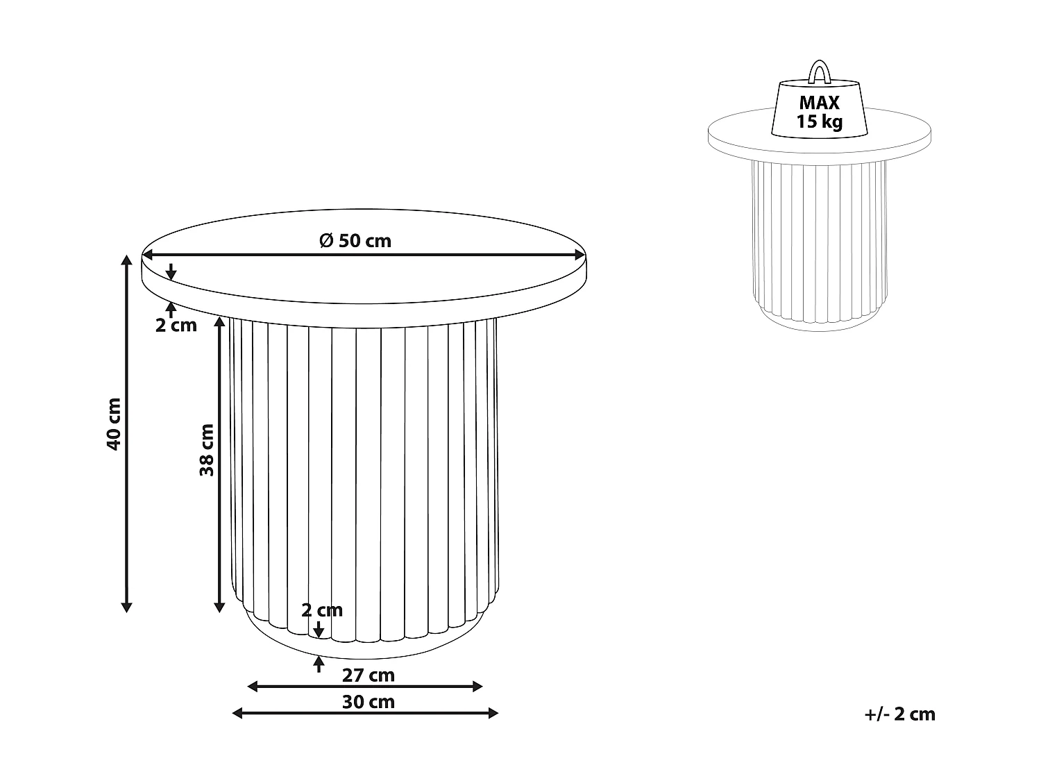 Table basse LEMONT Bois de manguier Noir