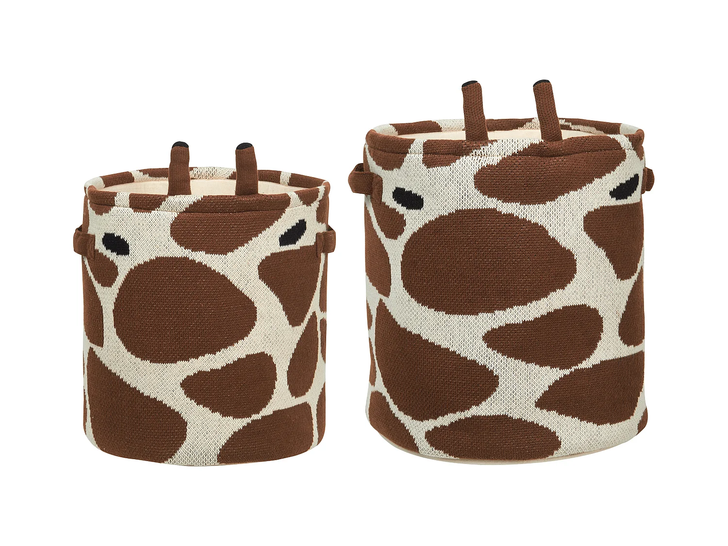 Lot de 2 paniers enfants Girafe POMANG Coton Marron