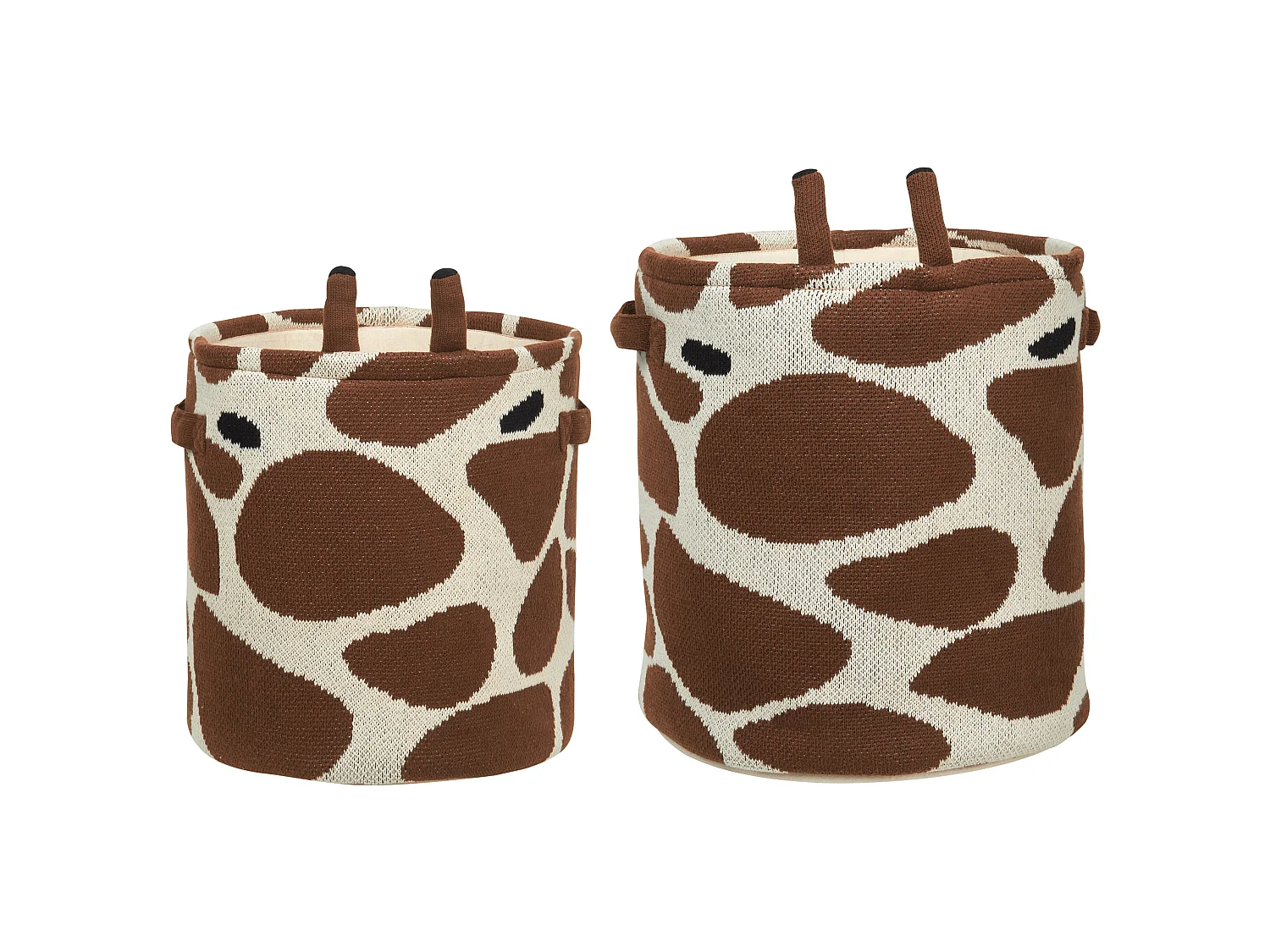 Lot de 2 paniers enfants Girafe POMANG Coton Marron