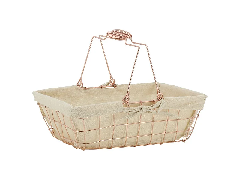 Panier rectangulaire en métal cuivré "Élégance Cuivrée"