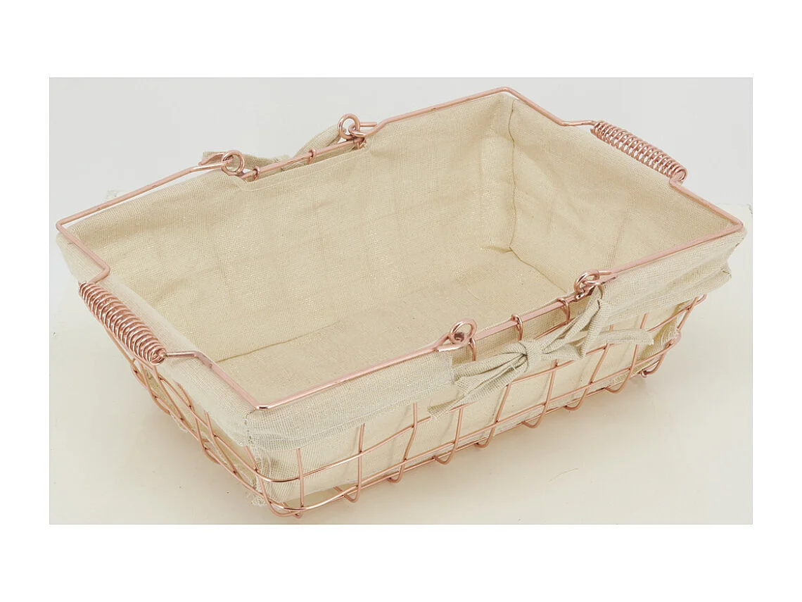 Panier rectangulaire en métal cuivré "Élégance Cuivrée"