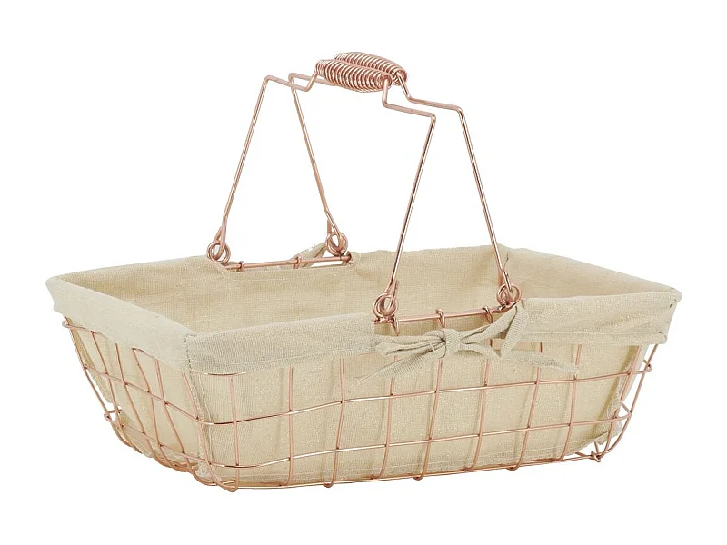 Panier rectangulaire en métal cuivré "Élégance Cuivrée"