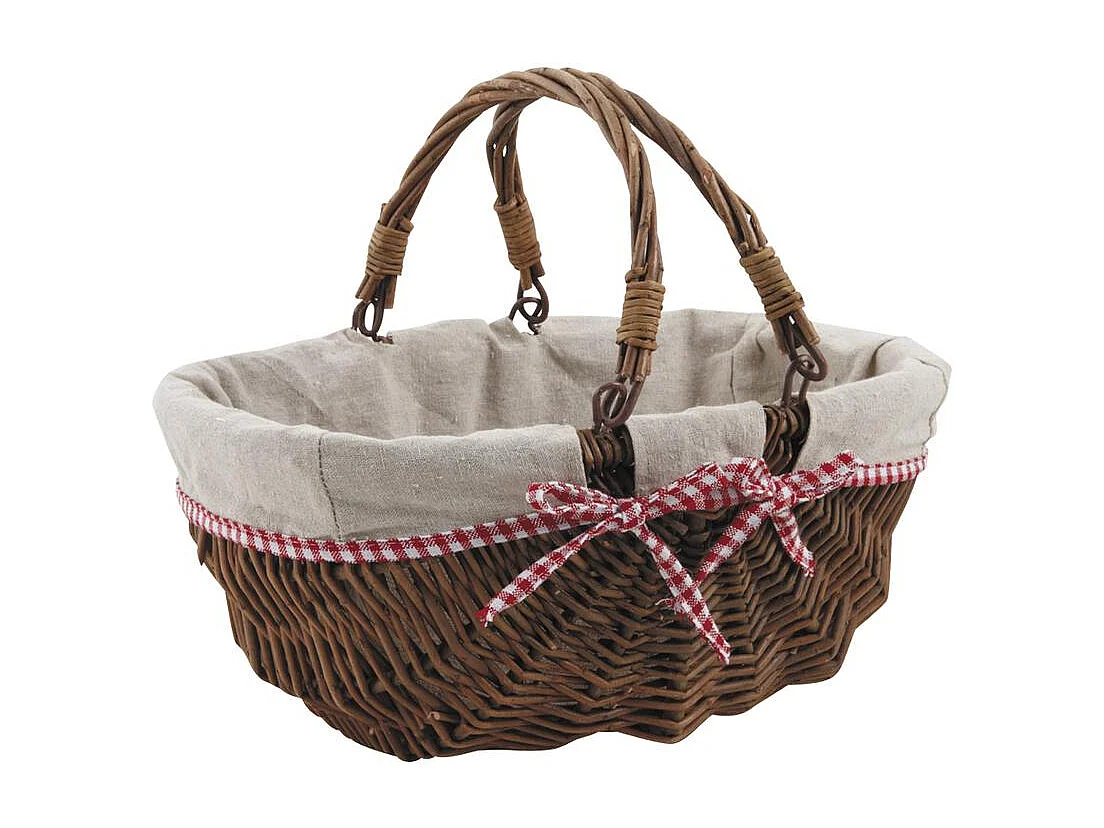 Panier en osier brut "Vintage chic" Ovale