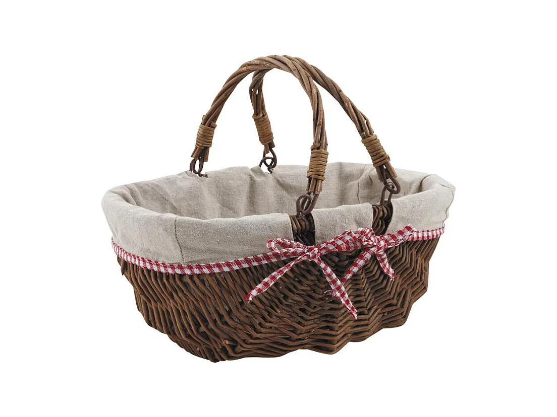 Panier en osier brut "Vintage chic" Ovale