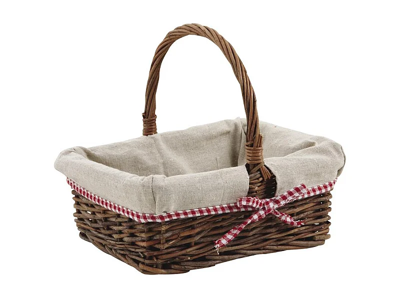 Panier en osier brut "Vintage chic" Rectangulaire