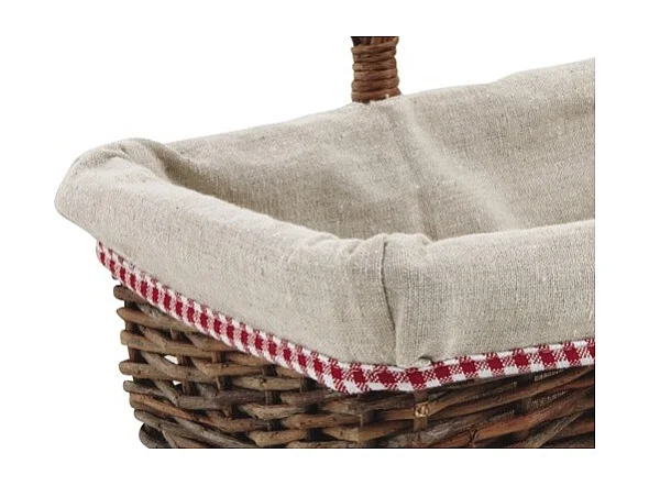 Panier en osier brut "Vintage chic" Rectangulaire