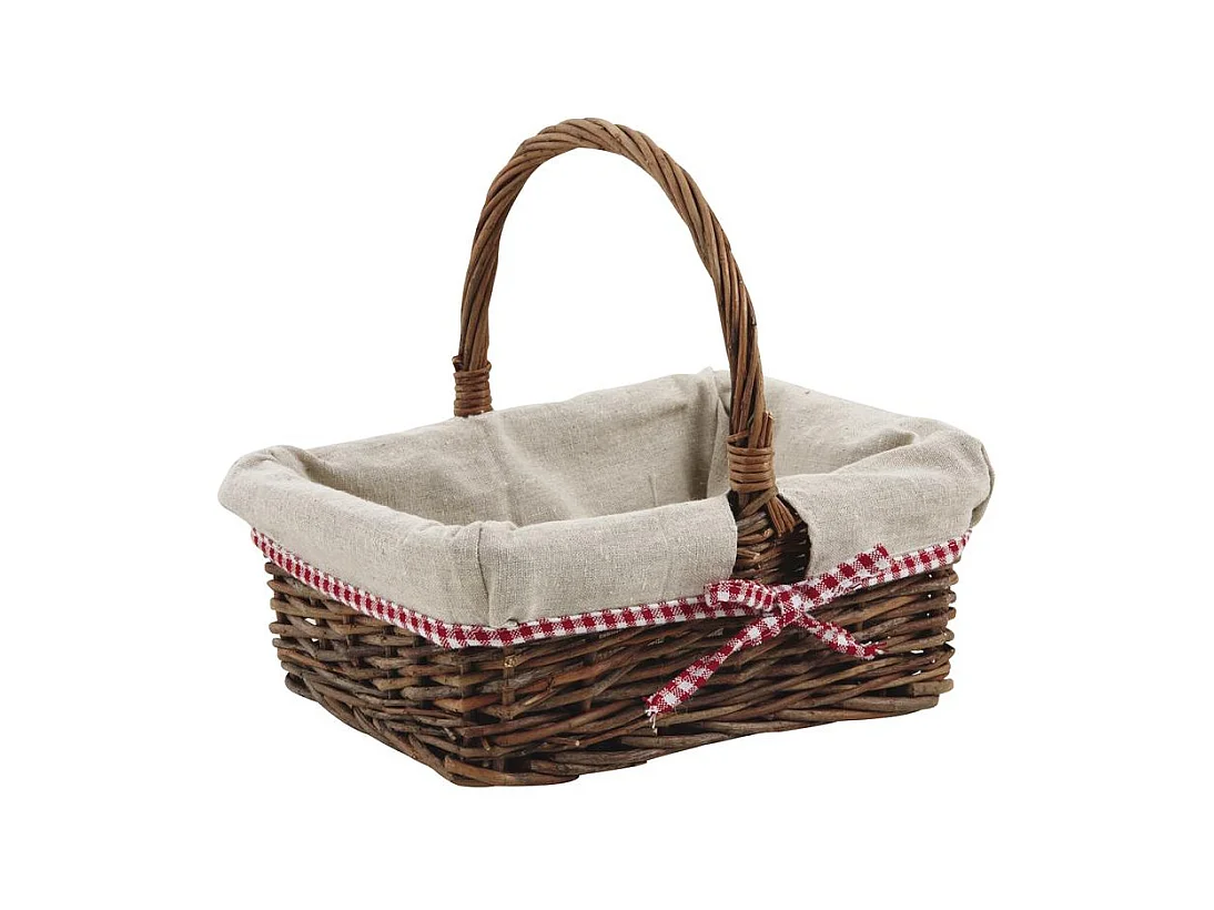 Panier en osier brut "Vintage chic" Rectangulaire