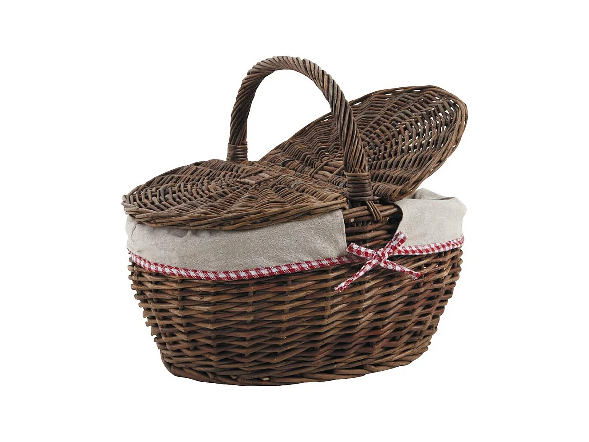 Panier en osier brut "Vintage chic" Panier avec couvercles