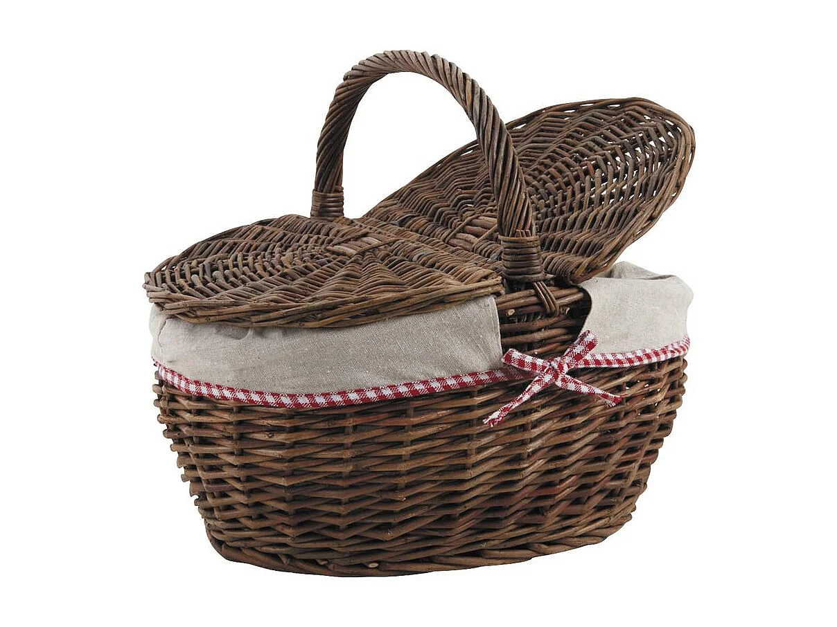 Panier en osier brut "Vintage chic" Panier avec couvercles