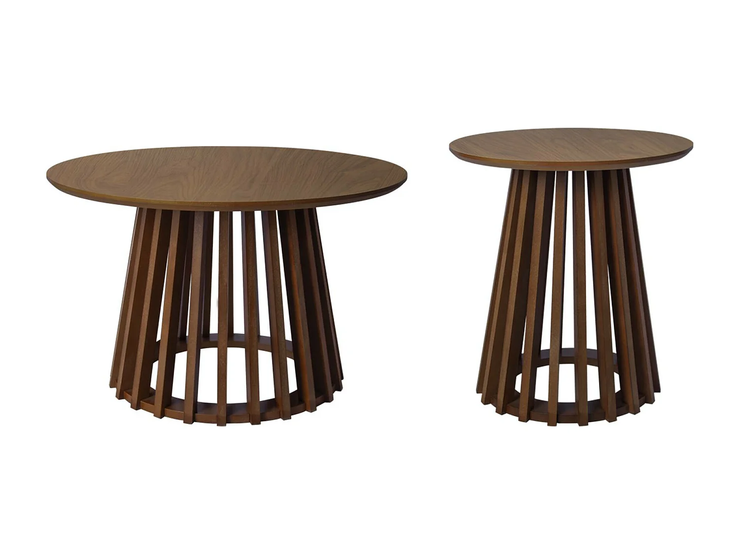 Set di 2 tavolini rotondi in noce ø40cm e ø60cm i sweeek