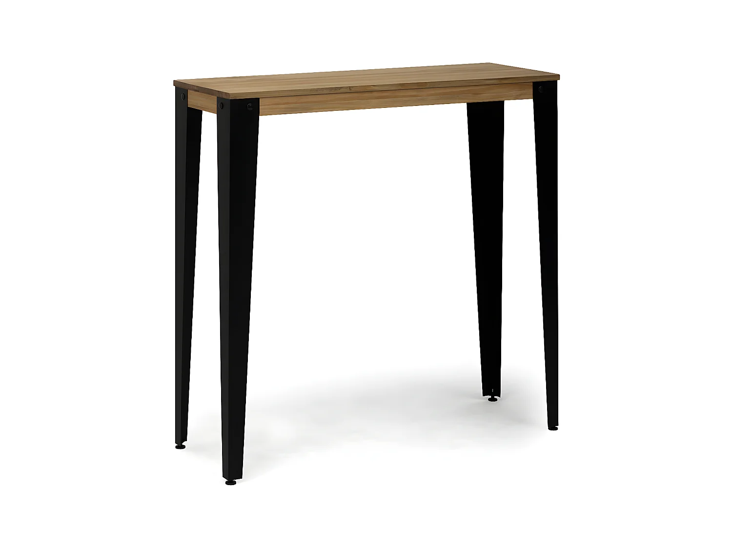 Lunds Bistrotisch 40x120x110cm  Anthrazit, Massives Kiefernholz mit Antik-Effekt- Finish, Industriestil, Box Furniture