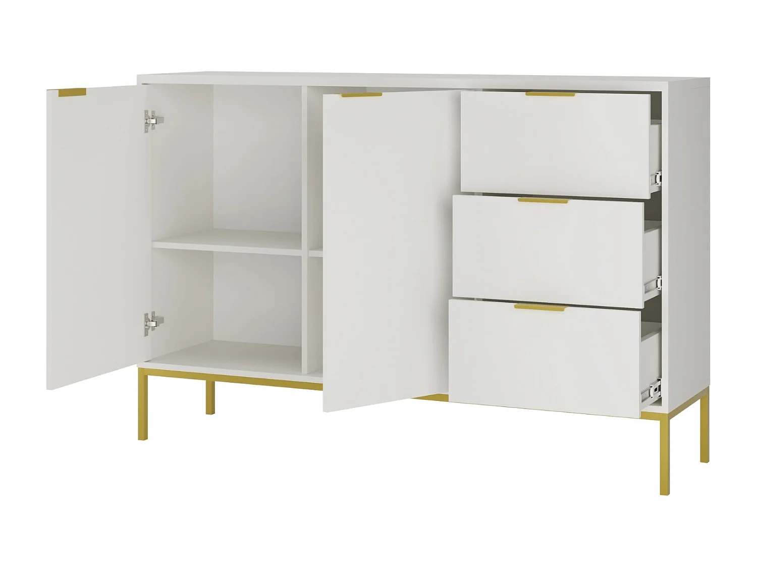 Commode moderne Kristina 150cm-Couleur Blanc