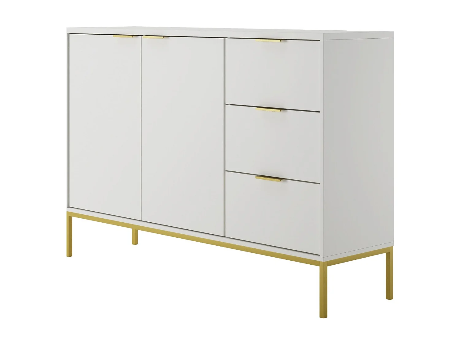 Commode moderne Kristina 150cm-Couleur Blanc