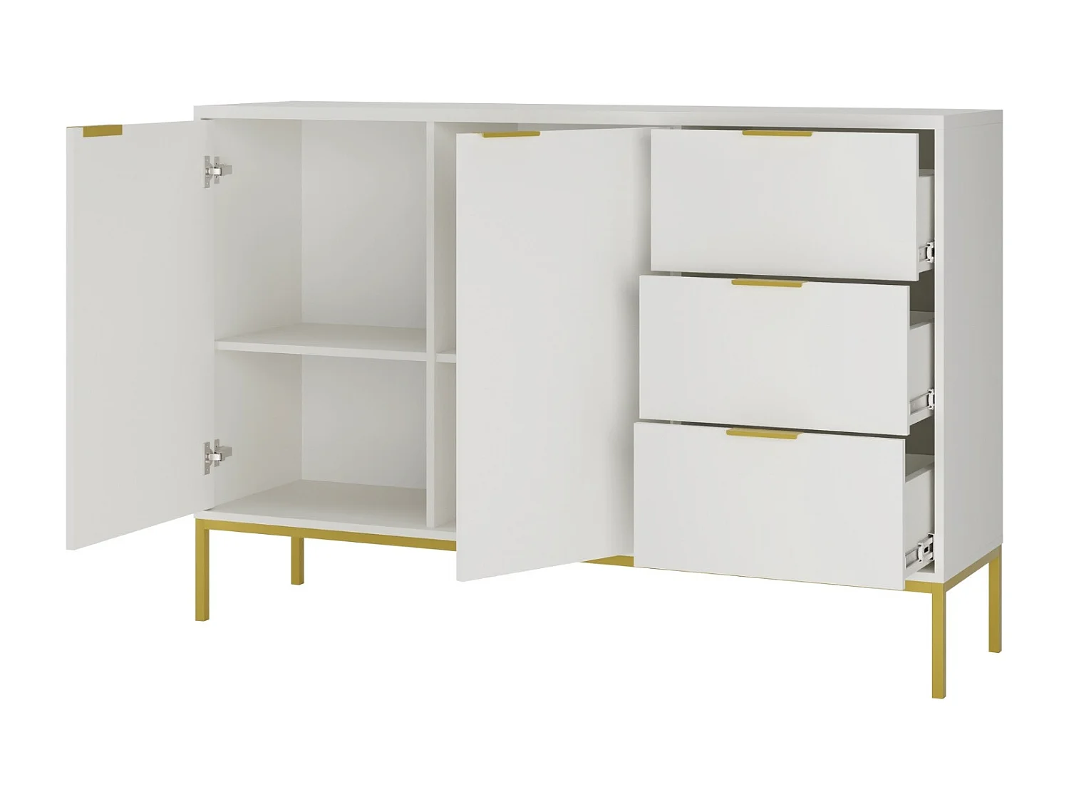 Commode moderne Kristina 150cm-Couleur Blanc