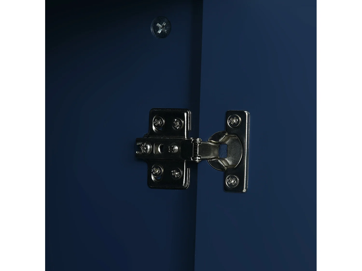 URBAN MEUBLE Commode buffet haut avec 2 portes 3 tiroirs bleu marine motif d'écailles H82/B120/T40