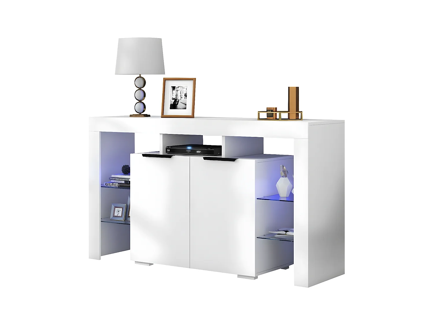 Buffet con illuminazione a LED, credenza da cucina, mobile di archiviazione