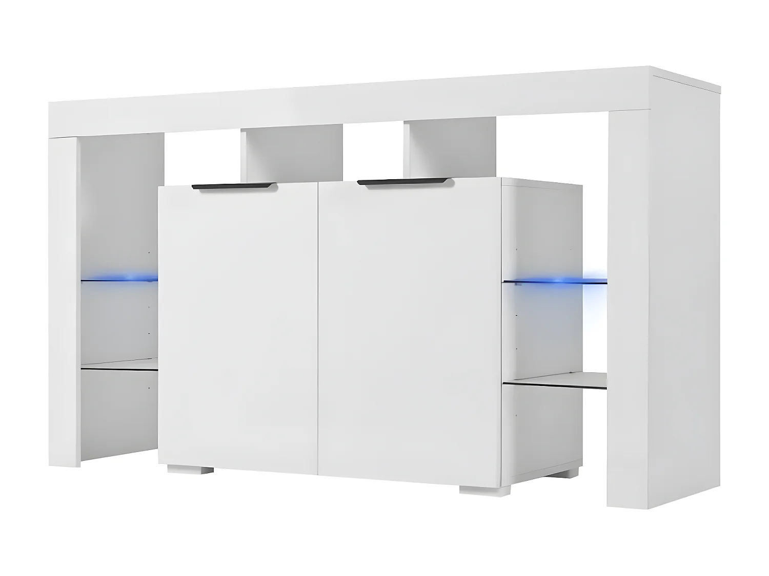 Buffet em laca brilhante com iluminação LED, armário de cozinha, móvel de arrumação