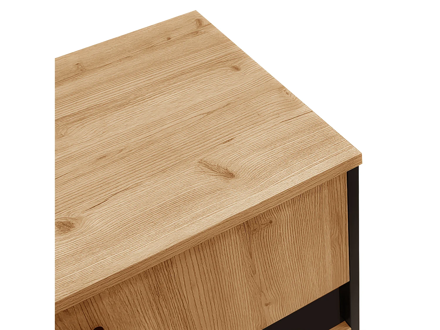 URBAN MEUBLE Buffet armoire en bois et noir verre teinté avec éclairage LED 140x78x41cm