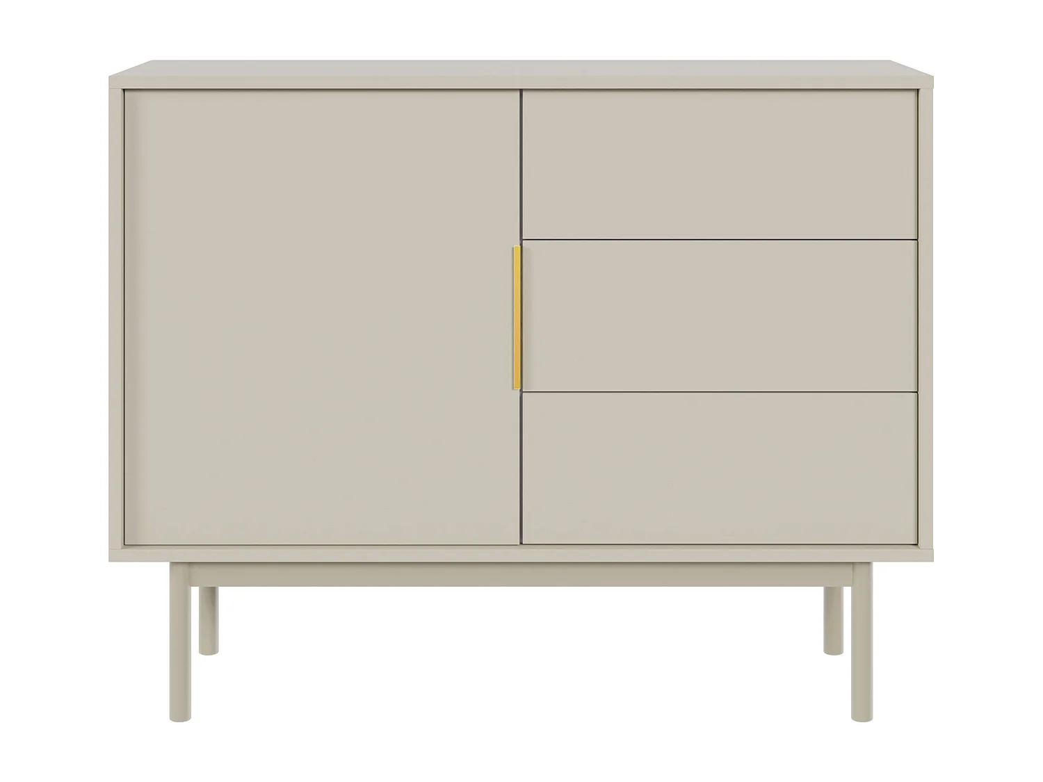 Buffet à une porte - 104 cm - avec trois tiroirs - taupe (gris-beige) - VIVIARO