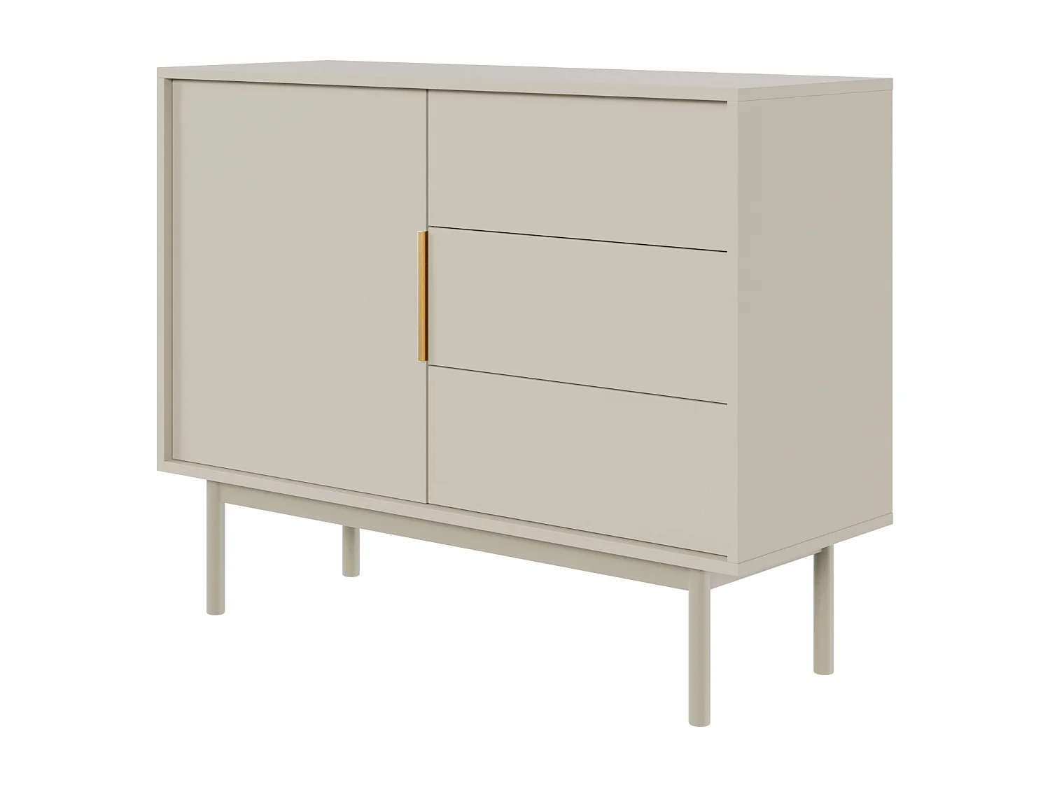 Buffet à une porte - 104 cm - avec trois tiroirs - taupe (gris-beige) - VIVIARO