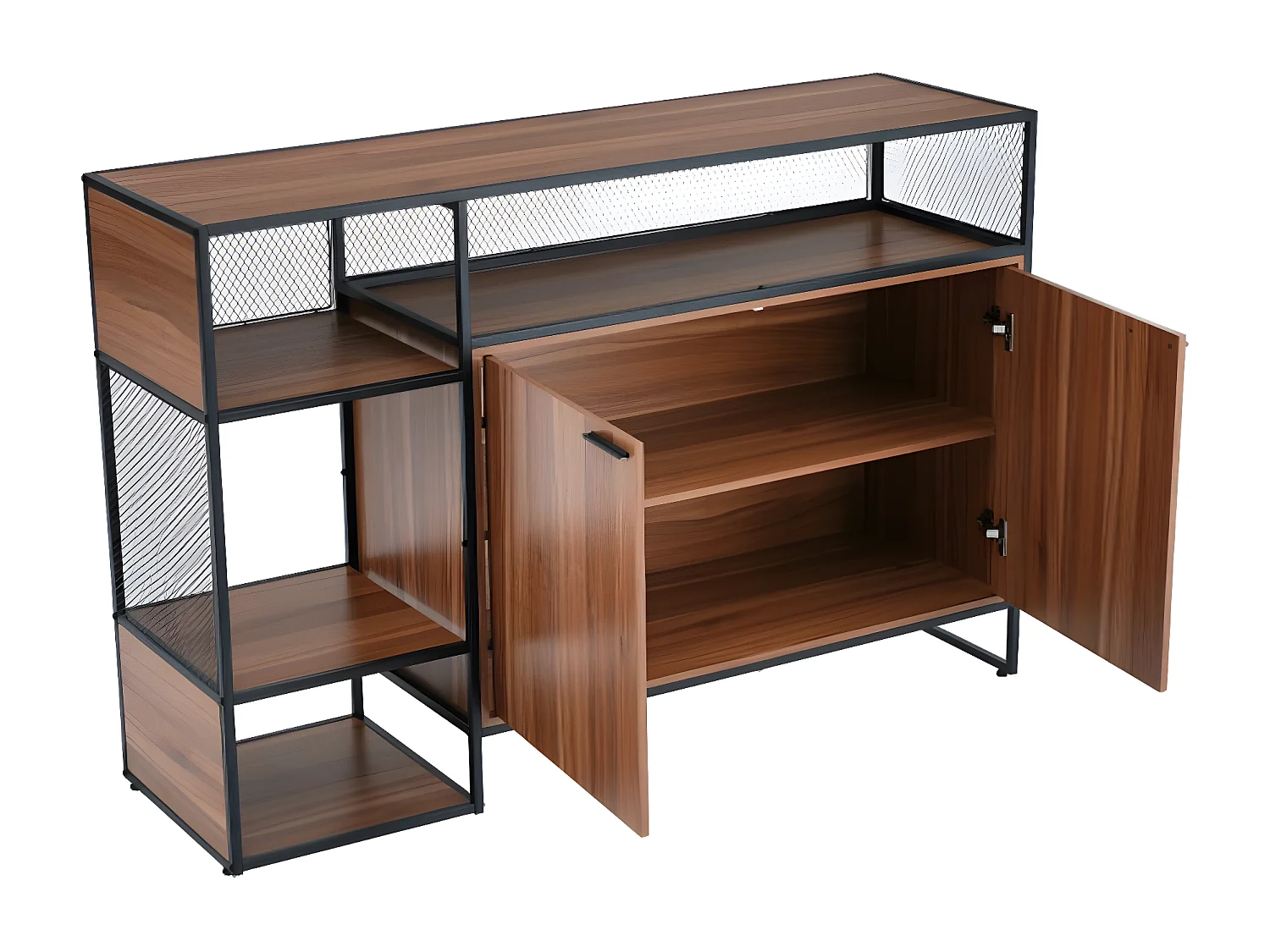 Industrieel ontwerp keukenkast, bartafel, eettafel, 138*93*40 cm, bruin