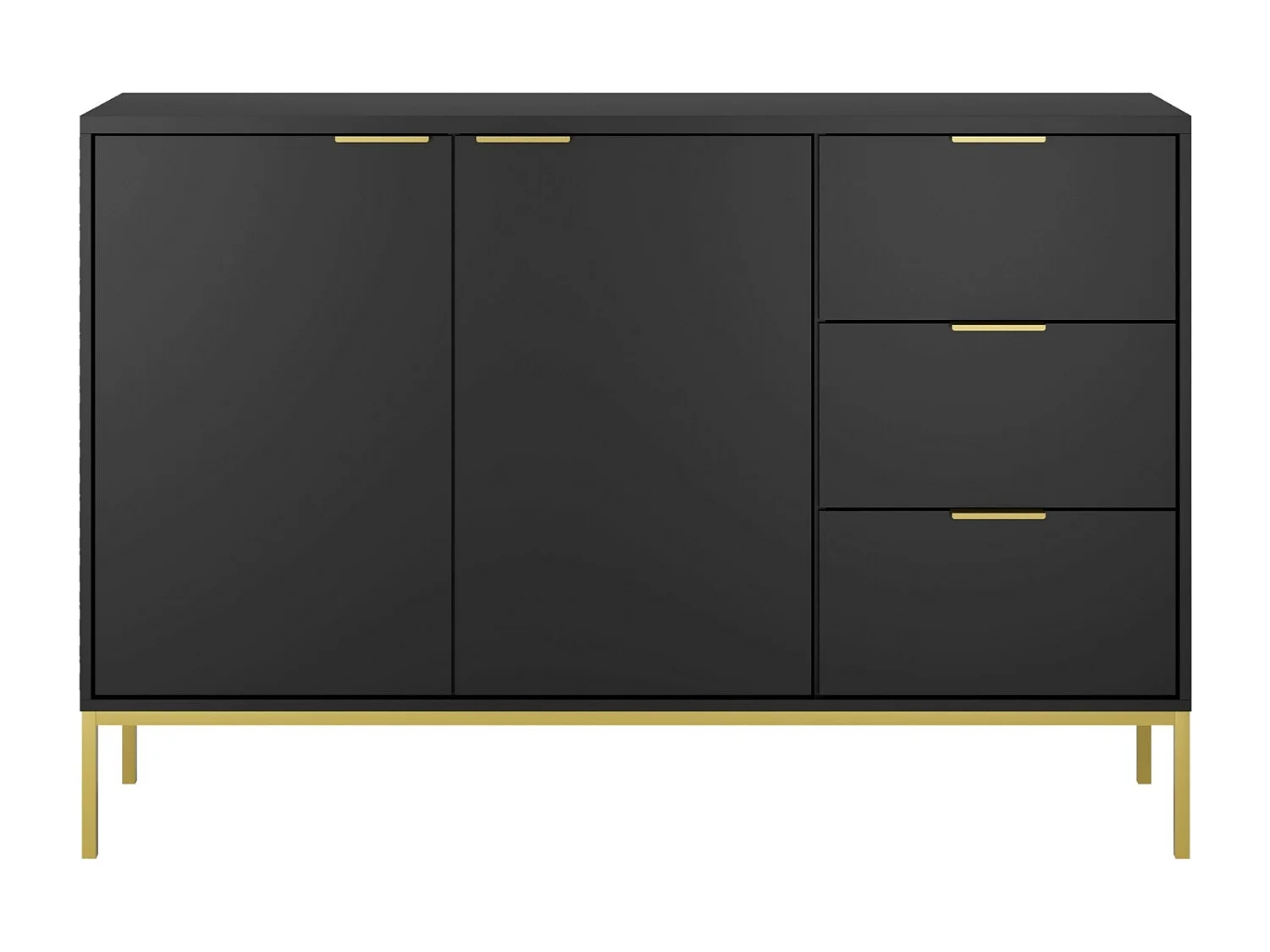 Commode moderne Kristina 150cm-Couleur Noir