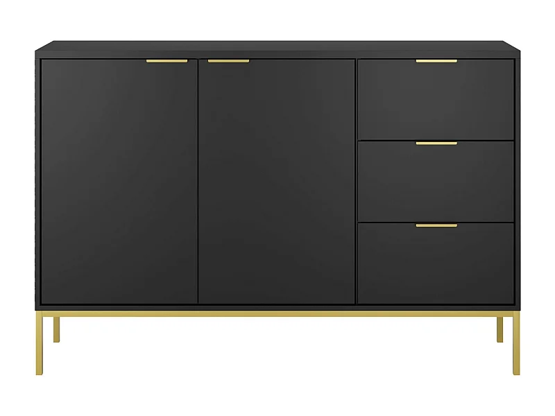 Aparador 2 portas 3 gavetas Seattle preto 100,4cm