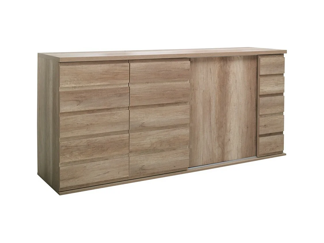 Buffet 3 portes coulissantes ROMI - Coloris dab canyon - 220 x 99 x 55 cm