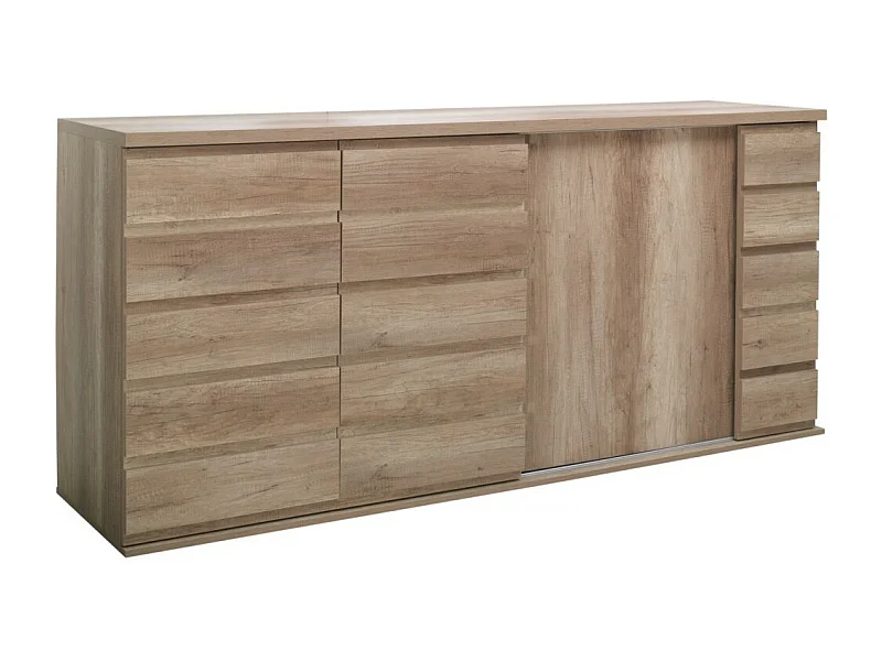 Buffet 3 portes coulissantes ROMI - Coloris dab canyon - 220 x 99 x 55 cm