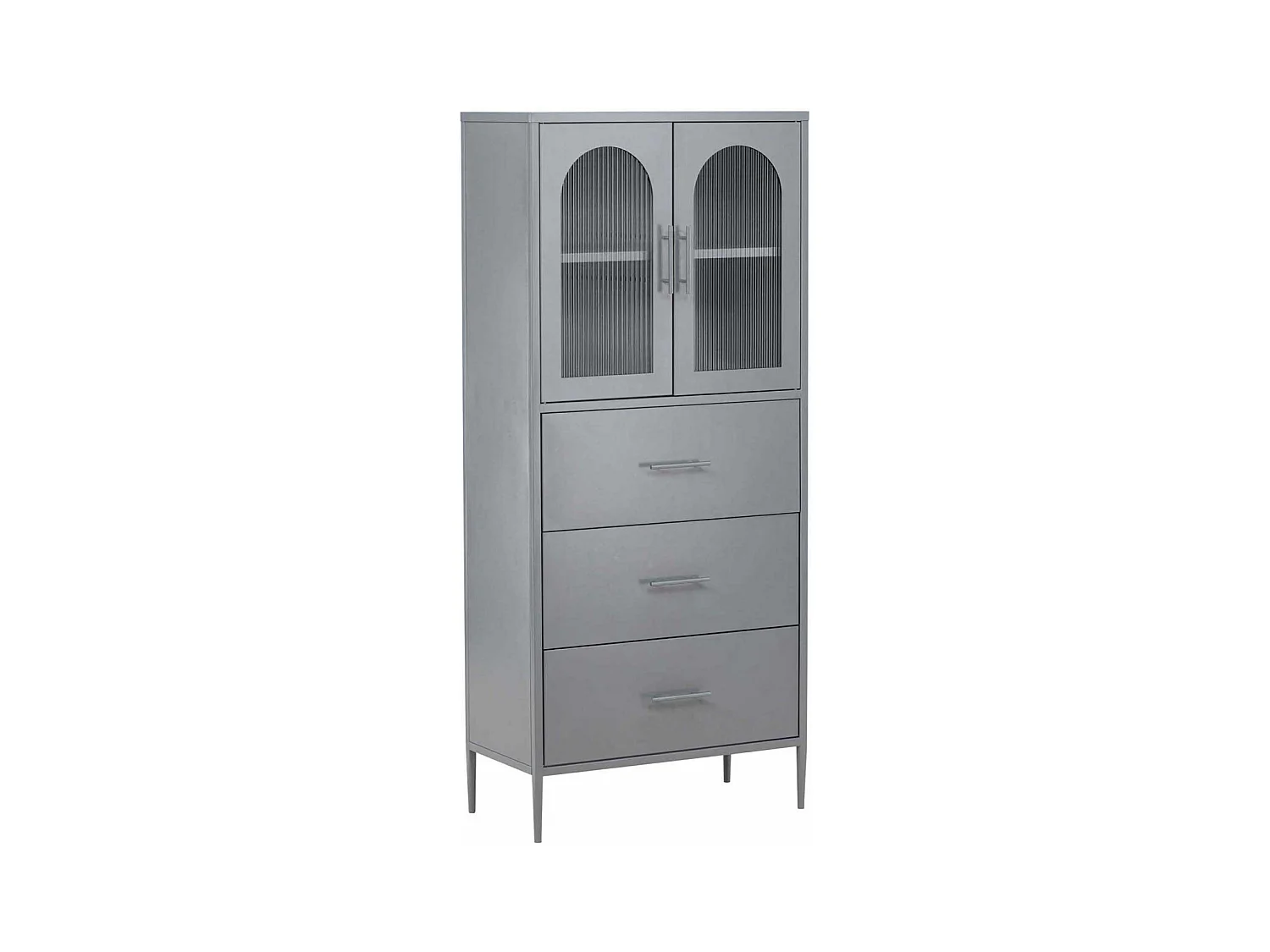 Vaisselier Design en Métal "La Paz" 160cm Gris Clair
