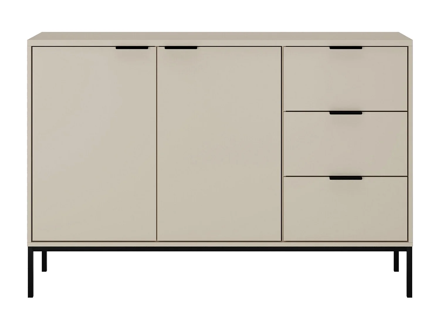 Kristina moderne ladekast 150 cm-Kleur Beige en zwart
