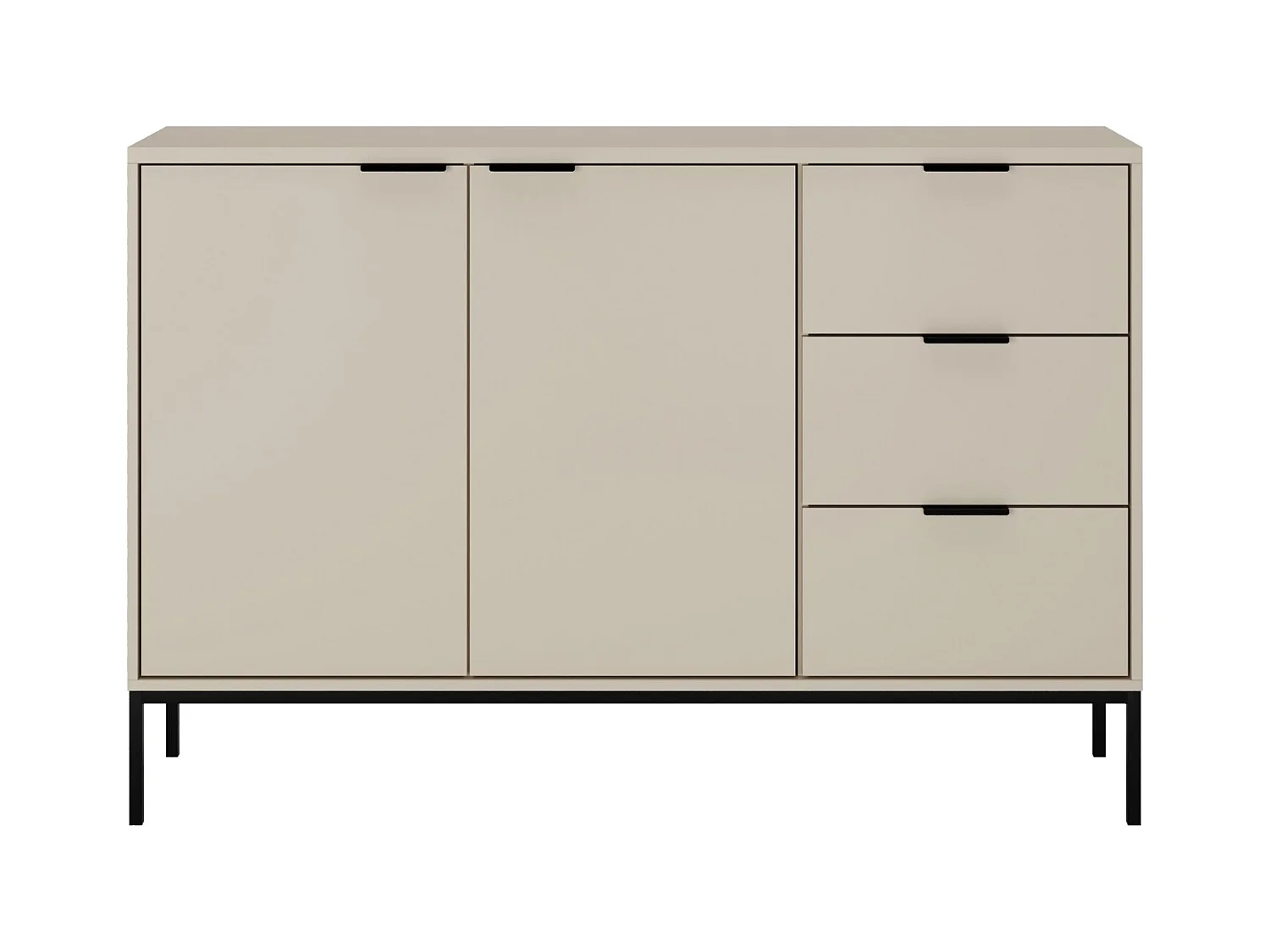 Kristina moderne ladekast 150 cm-Kleur Beige en zwart