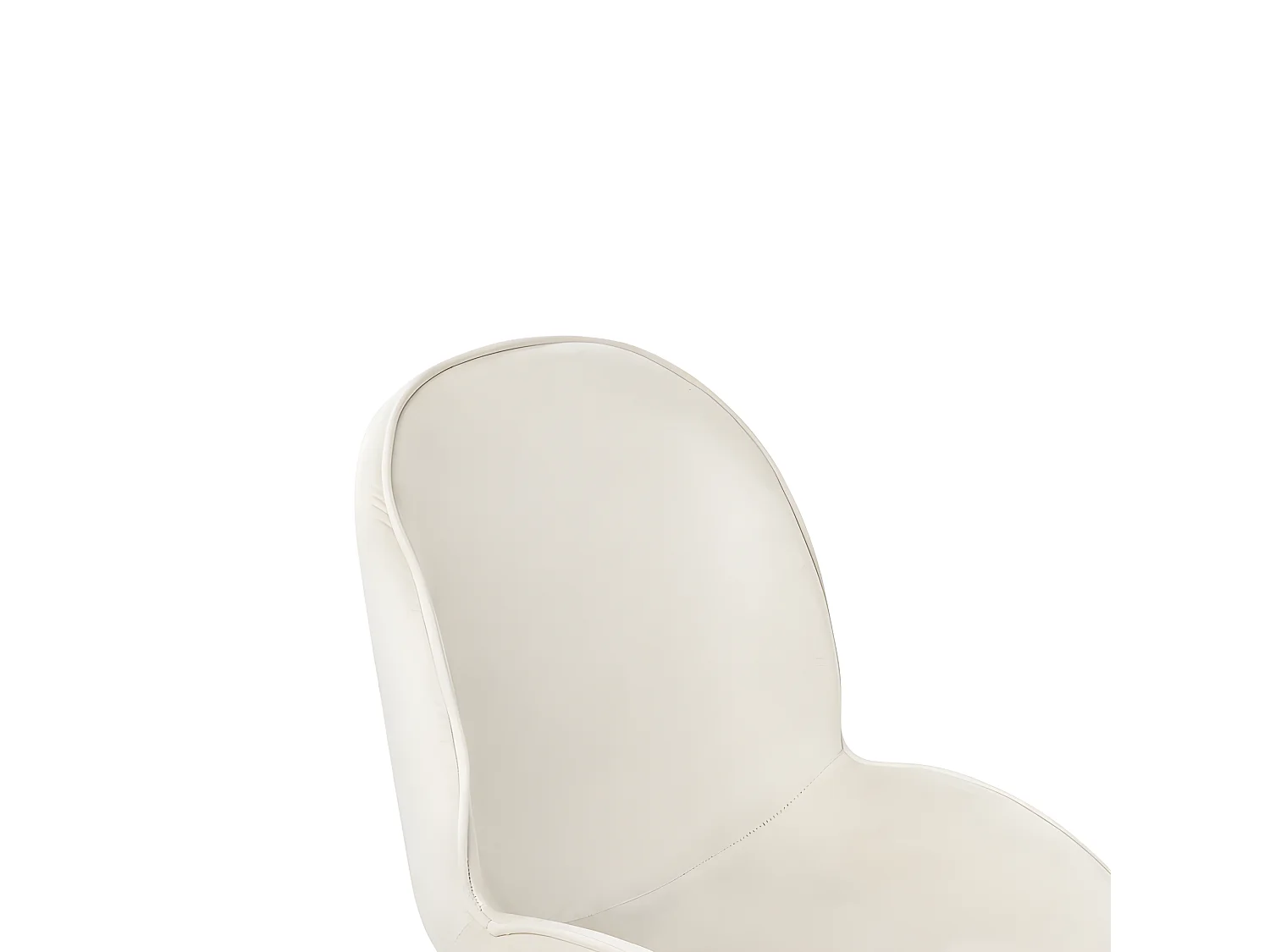 Lot de 4 chaises coque rembourrées en velours - structure en métal - Blanc