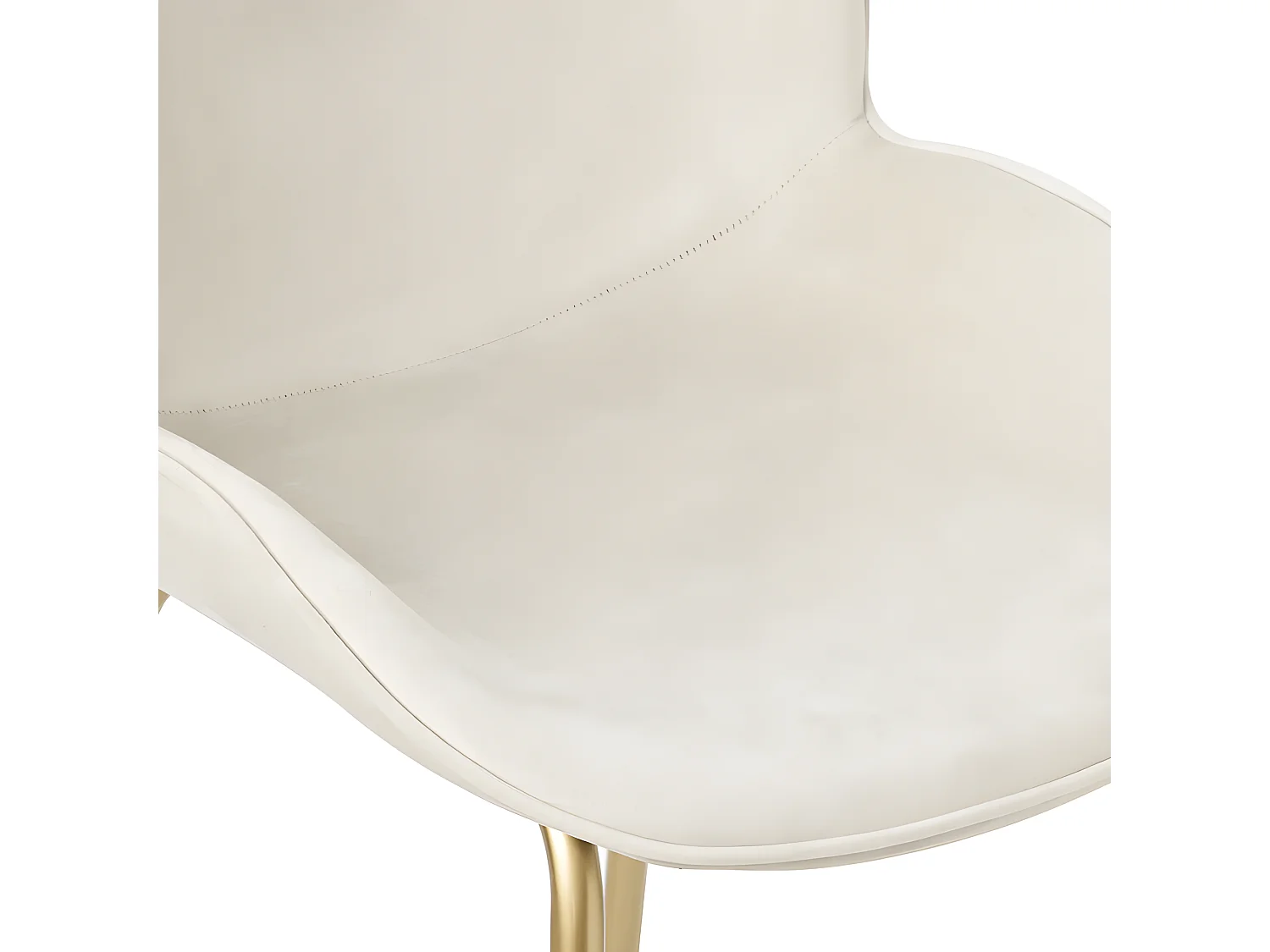 Lot de 4 chaises coque rembourrées en velours - structure en métal - Blanc