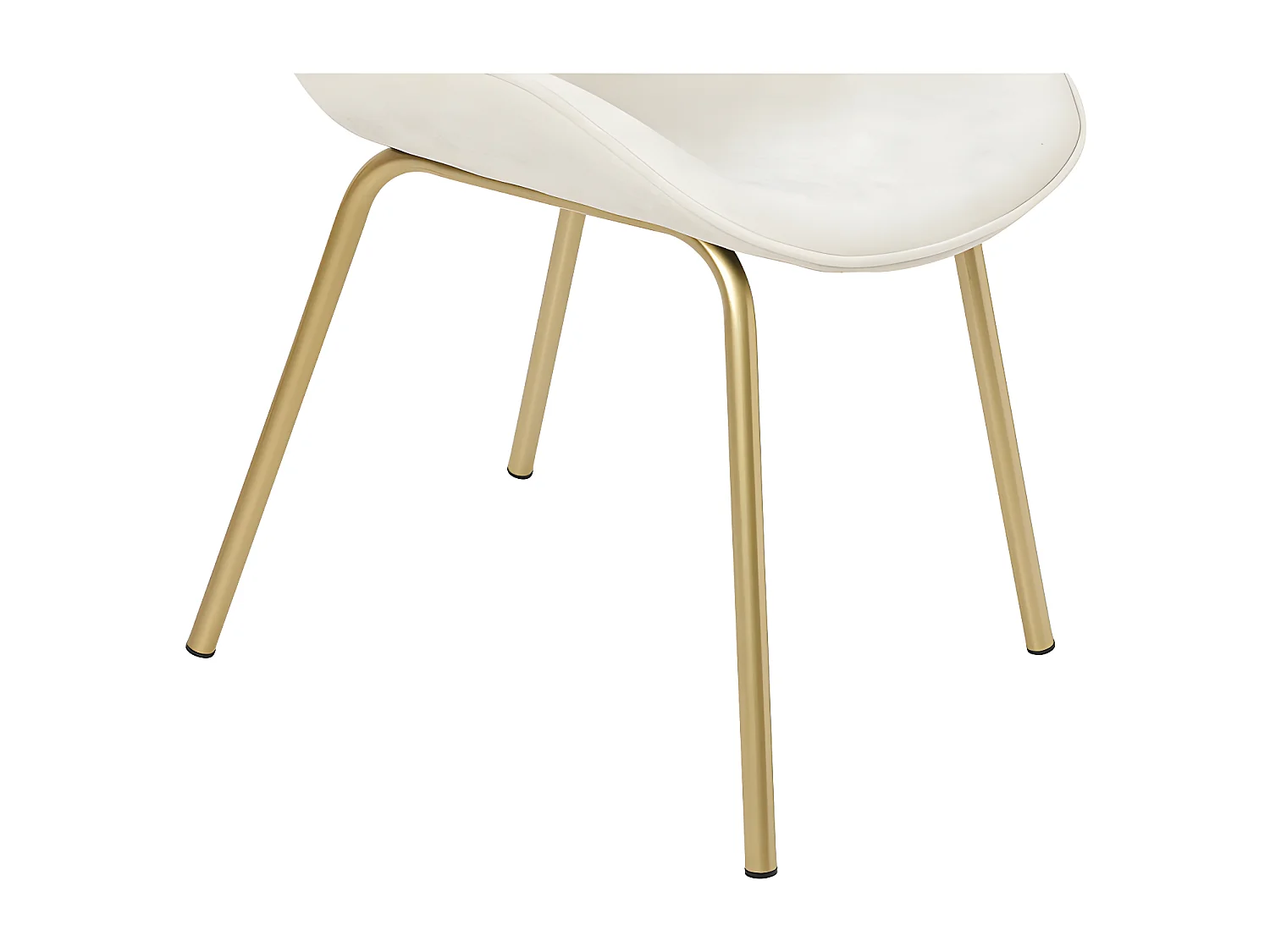 Lot de 4 chaises coque rembourrées en velours - structure en métal - Blanc